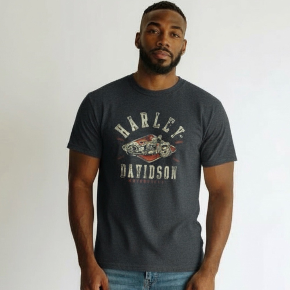 Harley Davidson T-Shirt Biker Built San Jacinto Pasadena Tx. Men’s Size 2XL